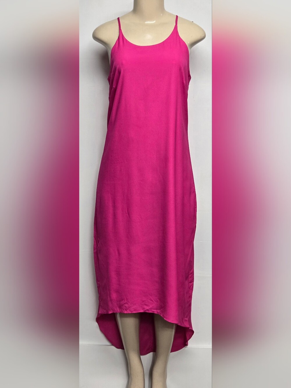 Old Navy M Pink Dress Flowy High Low Midi Maxi Flowy